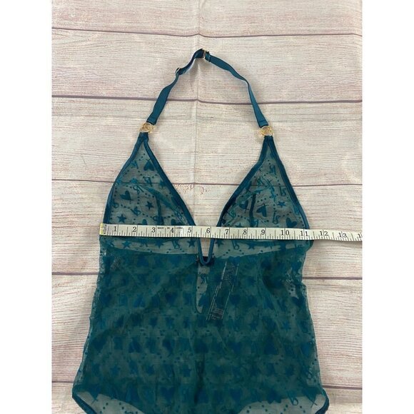 Victoria Secret Sheer Green Mesh Teddy Lingerie - Small - Picture 7 of 15
